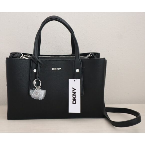 DKNY R53DAN01 Black PU Leather Marla Triple Compartment Shoulder/X-body Bag - Picture 1 of 16